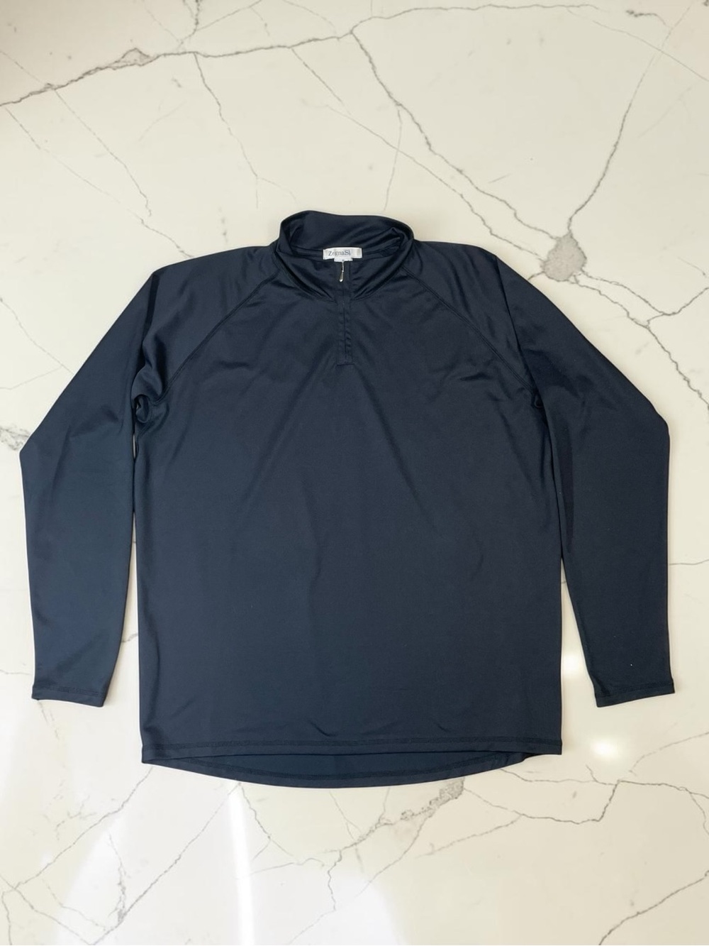 Zegna Sport Black Long Sleeve Quarter-Zip Performance Shirt Size XL